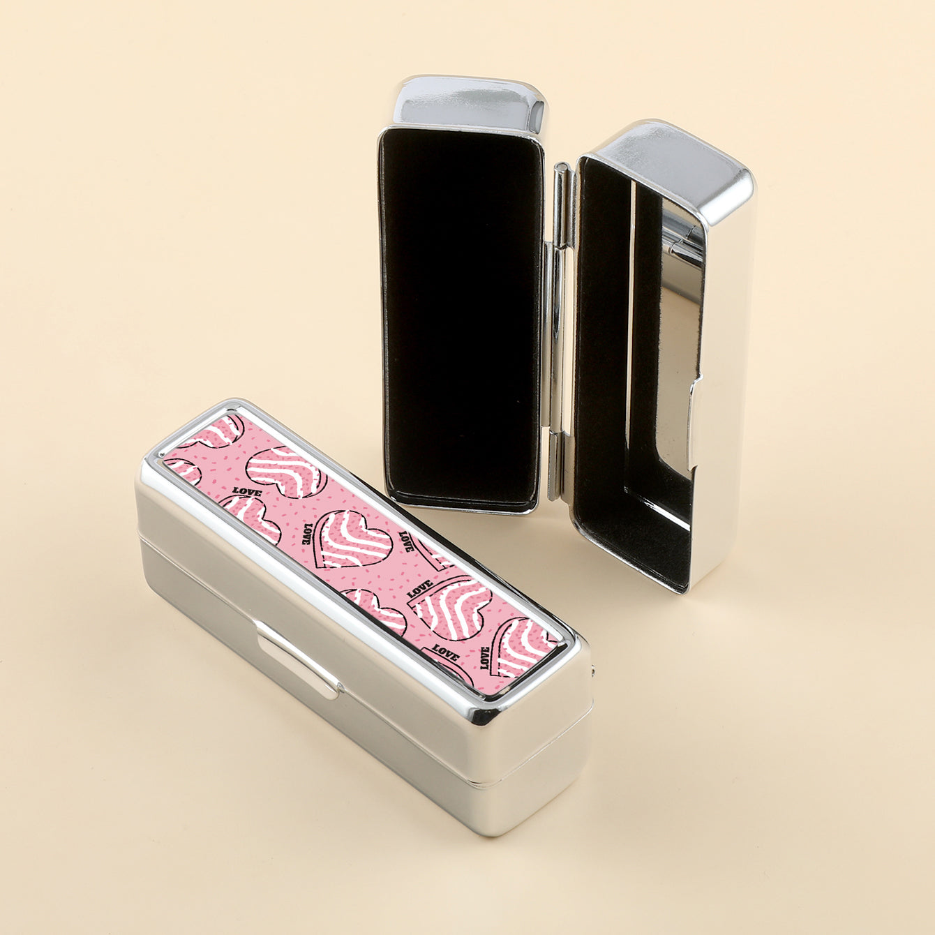 1PC Metal Lipstick Case Drop Glue Pattern Decoration Can Be Used To Store Lipstick Very Suitable For Going Out To Protect Lipstick From Harm Suitable For Giving It As A Gift To Mom Daughter And Friends Suitable For Carrying When Traveling