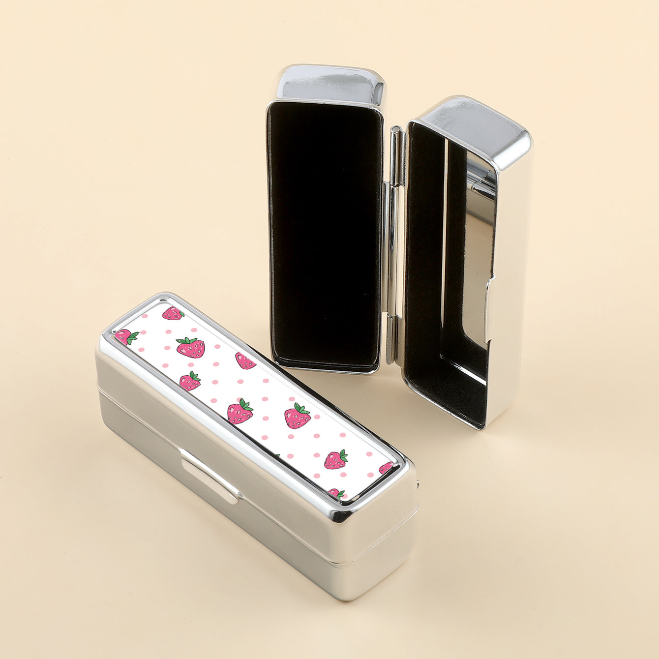 1PC Metal Lipstick Case Drop Glue Pattern Decoration Can Be Used To Store Lipstick Very Suitable For Going Out To Protect Lipstick From Harm Suitable For Giving It As A Gift To Mom Daughter And Friends Suitable For Carrying When Traveling