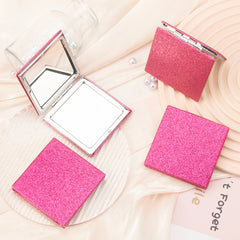 1PC Square Loose Powder Makeup Mirror Folding Double Side Compact Mirror 2X Magnification Available In Pink Yellow And Black You Can Become The Focus Of The Crowd On Any Occasion And Attract Attention Suitable As A Fashion Item For Girlfriend