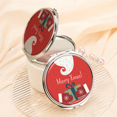 1PC Christmas Present Makeup Mirror 2X Folding Double Side Compact Mirror  Perfect Gift For Christmas For Sisters Daughters Granddaughters Aunts Mothers Grandmothers And Girlfriends Great Quality Compact Size For On The Go Beauty