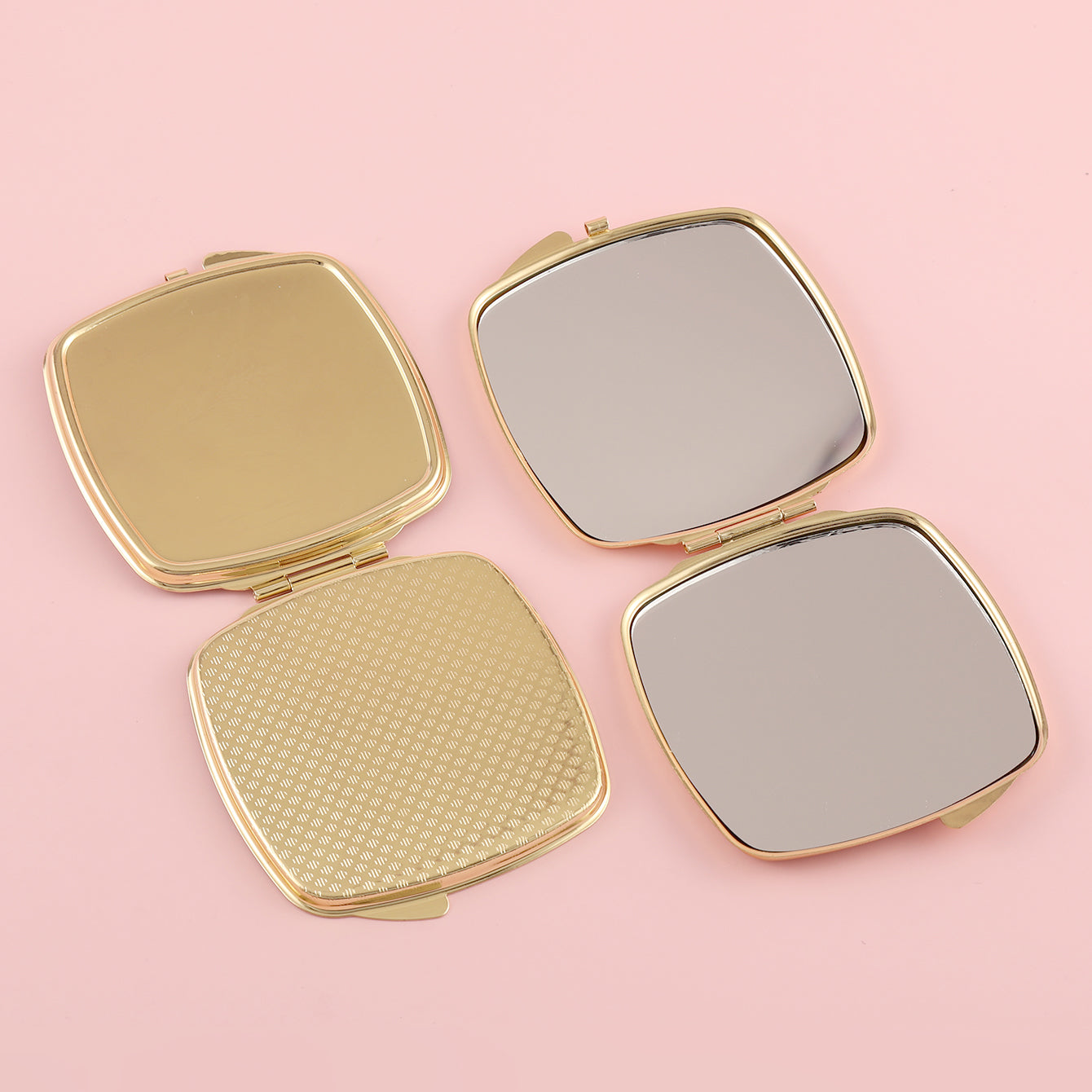 1PC DIY Blank Makeup Mirror Folding Rounded Corner Squares Double Side 2X Magnification Gold And Sliver Suitable For Making Unique DIY Mirrors For Relatives And Friends As Holiday Gifts And Birthday Gifts Can Be Used At Home Company And Other Occasions