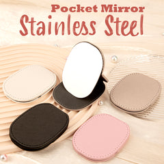 1 PC Foldable Round Corner Square Leather Makeup Mirror High-Quality Durable Compact Design Perfect For Precision Makeup Ideal Gift For Mother Sister Friend Suitable For Home Office Travel