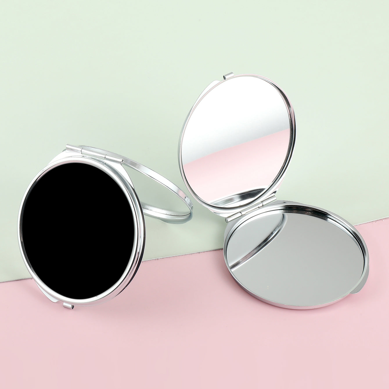 1 PC 70mm Round Double-Sided DIY Makeup Mirror 2X Magnification Compact Mirror Design Ideal For Precision Makeup Perfect Gift For Friends Family And More Suitable For Home Company And Any Other Occacions