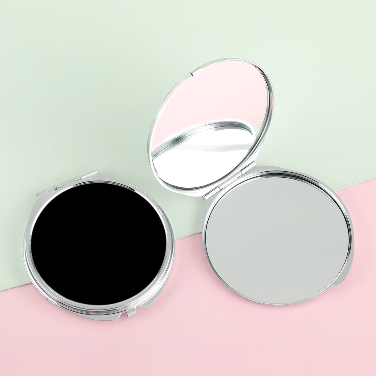 1 PC 70mm Round Double-Sided DIY Makeup Mirror 2X Magnification Compact Mirror Design Ideal For Precision Makeup Perfect Gift For Friends Family And More Suitable For Home Company And Any Other Occacions