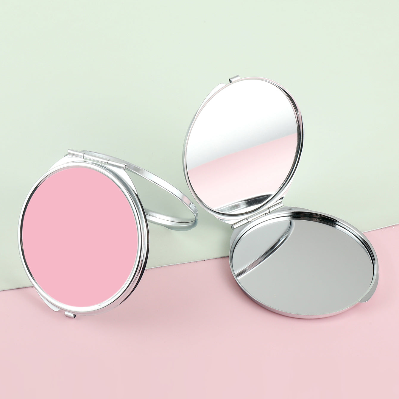 1 PC 70mm Round Double-Sided DIY Makeup Mirror 2X Magnification Compact Mirror Design Ideal For Precision Makeup Perfect Gift For Friends Family And More Suitable For Home Company And Any Other Occacions