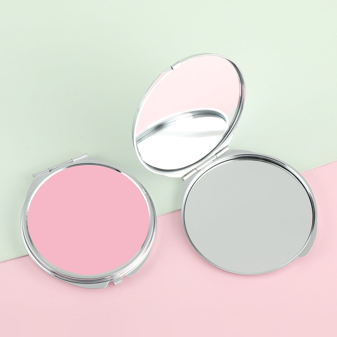 1 PC 70mm Round Double-Sided DIY Makeup Mirror 2X Magnification Compact Mirror Design Ideal For Precision Makeup Perfect Gift For Friends Family And More Suitable For Home Company And Any Other Occacions