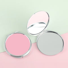 1 PC 70mm Round Double-Sided DIY Makeup Mirror 2X Magnification Compact Mirror Design Ideal For Precision Makeup Perfect Gift For Friends Family And More Suitable For Home Company And Any Other Occacions