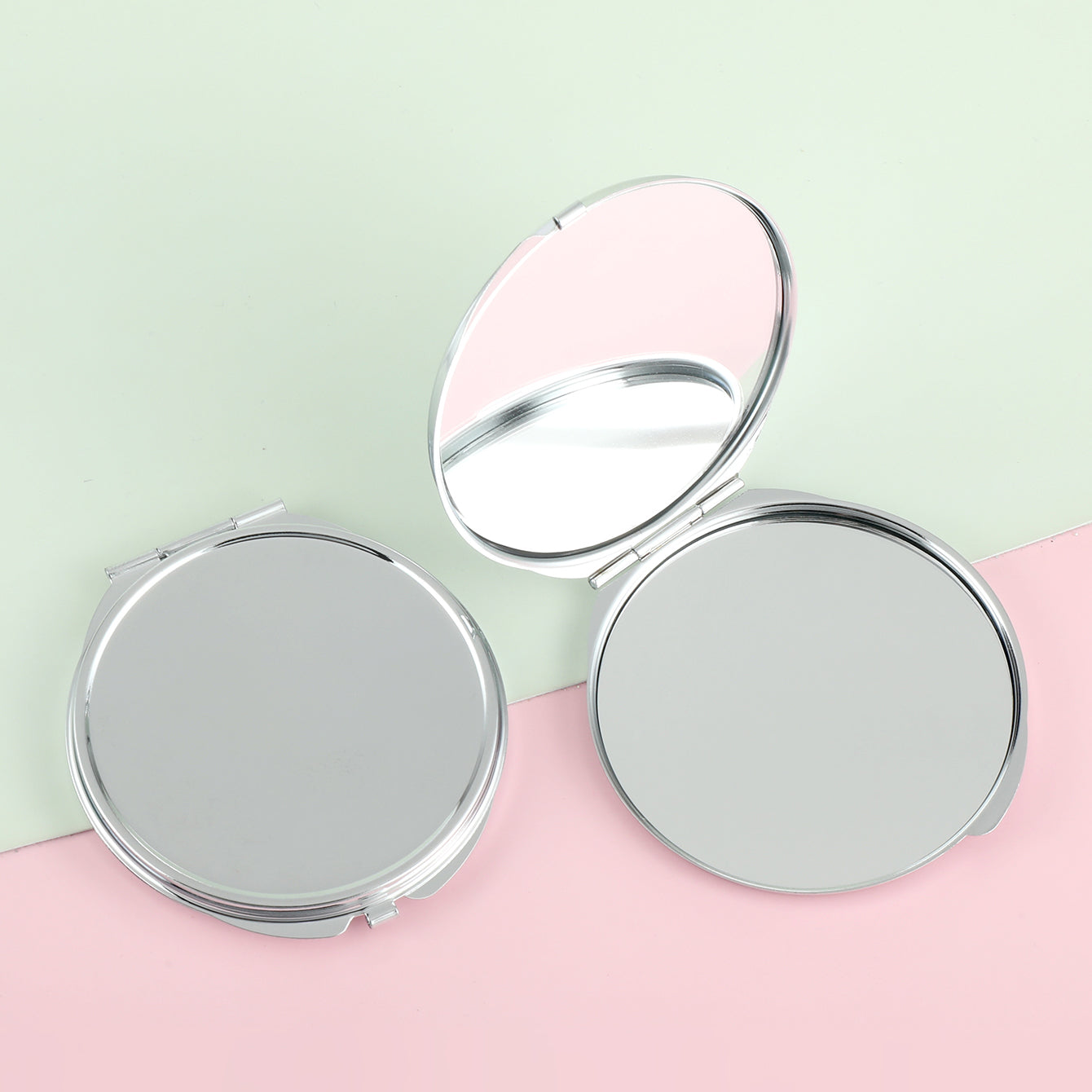 1 PC 70mm Round Double-Sided DIY Makeup Mirror 2X Magnification Compact Mirror Design Ideal For Precision Makeup Perfect Gift For Friends Family And More Suitable For Home Company And Any Other Occacions