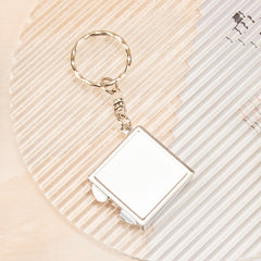 1 PC DIY Blank Keychain Mirror 2X Magnification Double Side Portable Design Perfect For Personalization Ideal Gift For Friends Family Special Occasions