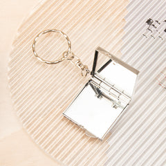 1 PC DIY Blank Keychain Mirror 2X Magnification Double Side Portable Design Perfect For Personalization Ideal Gift For Friends Family Special Occasions