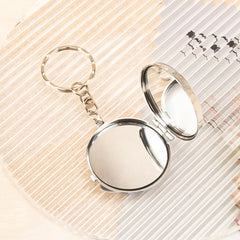 1 PC Round Keychain Mirror 2X Magnification Double Side Compact Mirror Portable Compact Design High-Definition Regular Mirror And Magnifying Side Ideal For Precision Makeup Perfect Gift For Mother Sister Girlfriend Suitable For Home Travel And More