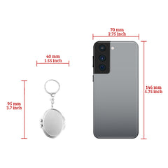 Creative DIY Essential! 40*50mm Oval Silver-Plated Keychain Mirror – Stylish Dual-Sided Design, Ideal DIY Material!