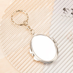 1 PC Oval Double-Sided Keychain Mirror Compact And Portable High-Definition Regular Mirror And Magnifying Side Ideal For Precision Makeup Perfect Gift For Mother Daughter Sister Girlfriend Suitable For Home Office Travel And More