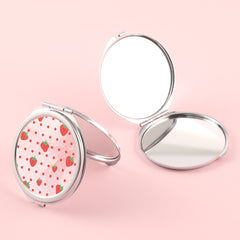 Chic 60mm Mirror with Glass Lens, Metallic Casing, and Silver Electroplating. Clever Clasp, 4C Printing, and In Stock! Ideal Gift for Sisters and Aunts. 💖 #MakeupMirror #GiftIdeas #InStockNow