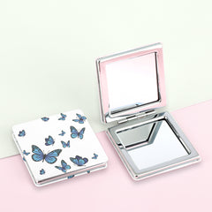 Chic Butterfly INS Double-Sided Makeup Mirror 🦋✨ In Blue/Red, 70mm/60mm Sizes! Stylish Butterfly Print, 2x Magnification. Ideal On-the-Go Gift for Moms & Aunts. Elevate Holidays with This Glam Essential! 💖 #MakeupMirror #ButterflyPrint #FashionGift"