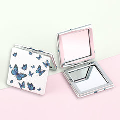 Chic Butterfly INS Double-Sided Makeup Mirror 🦋✨ In Blue/Red, 70mm/60mm Sizes! Stylish Butterfly Print, 2x Magnification. Ideal On-the-Go Gift for Moms & Aunts. Elevate Holidays with This Glam Essential! 💖 #MakeupMirror #ButterflyPrint #FashionGift"