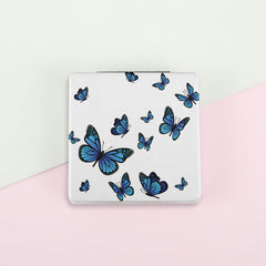 Chic Butterfly INS Double-Sided Makeup Mirror 🦋✨ In Blue/Red, 70mm/60mm Sizes! Stylish Butterfly Print, 2x Magnification. Ideal On-the-Go Gift for Moms & Aunts. Elevate Holidays with This Glam Essential! 💖 #MakeupMirror #ButterflyPrint #FashionGift"