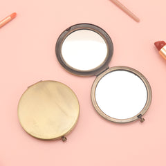 ✨ INStyle 70mm Round Foldable Makeup Mirror ✨ HD Glass, Electroplated in Antique Bronze, Silver, Gold ✨ In-stock for quick delivery, perfect festive gift for friends. Ideal for creative DIY! Share the joy and create beautiful moments! ✨