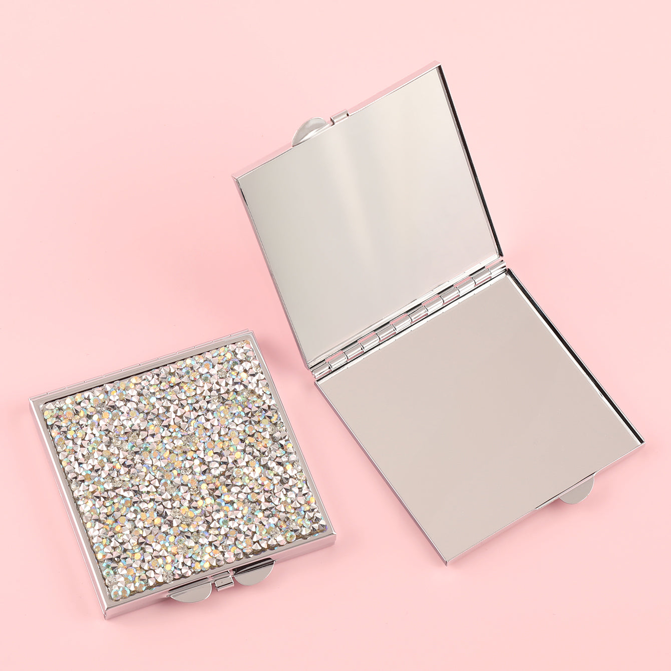 ✨ Elevate Your Glam: 670mm Square Foldable Vanity Mirror - Dual-sided with HD Glass, Silver & Rose Gold Plating, Sparkling Gem Accents. The Ultimate Festive Gift for Friends! 💄🌟 #FashionEssentials #BeautyCompanion #ShineBrightGifts