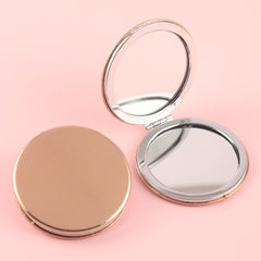 The 70*70mm Round Cosmetic Mirror is Made of Eco-friendly PU Leather, with a HD Glass Mirror and an Plating Silver Metal Frame, Showing the Perfect Combination of Pure Beauty, Environmental Protection, and Elegant Beauty