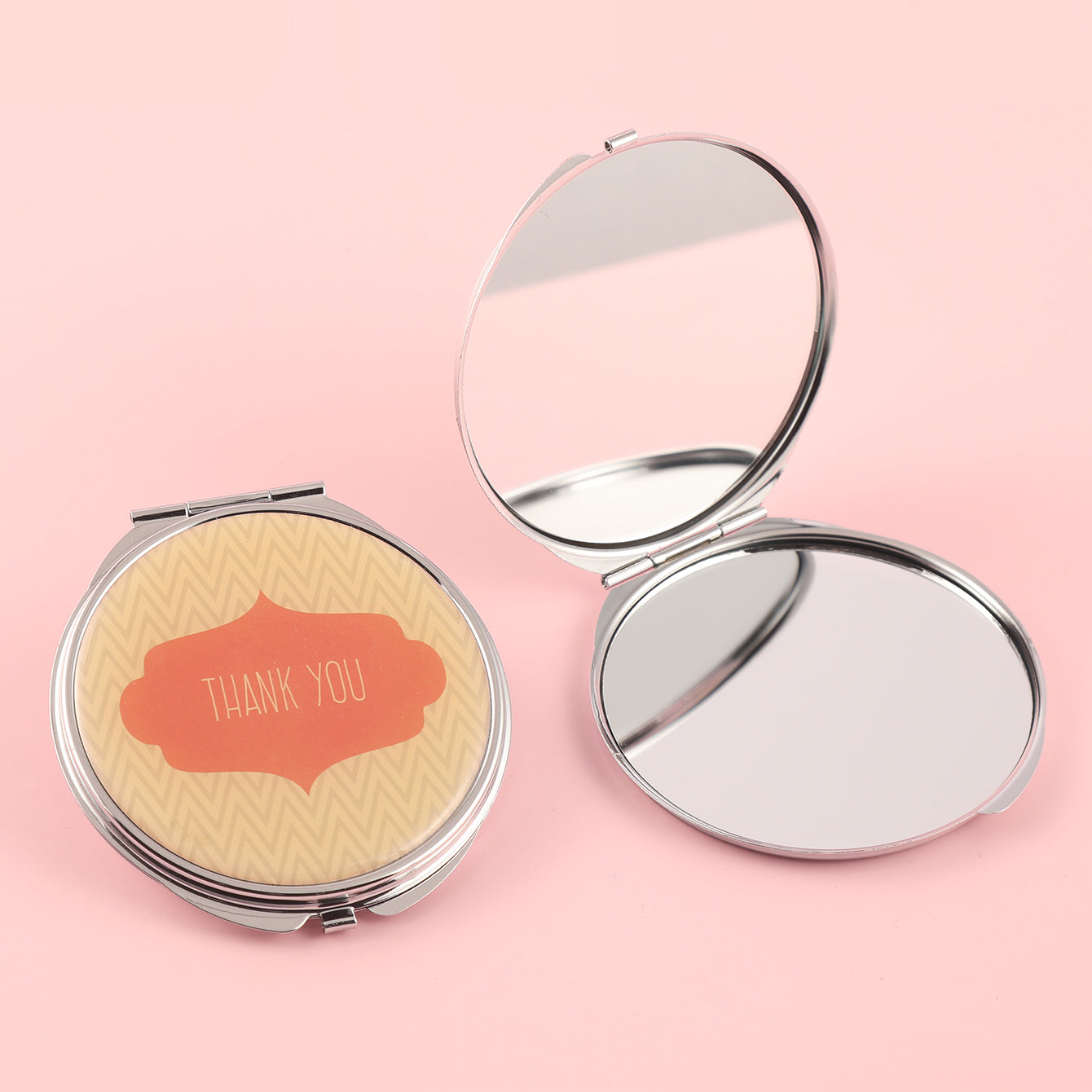 70*70mm HD Epoxy Design Cosmetic Mirror, Plating Silver, a Variety of Dazzling Pictures of Your Choice, the Secret Weapon That Gives You Perfect Makeup