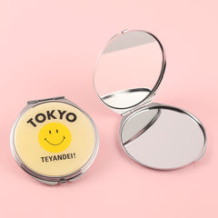 70*70mm HD Epoxy Design Cosmetic Mirror, Plating Silver, a Variety of Dazzling Pictures of Your Choice, the Secret Weapon That Gives You Perfect Makeup