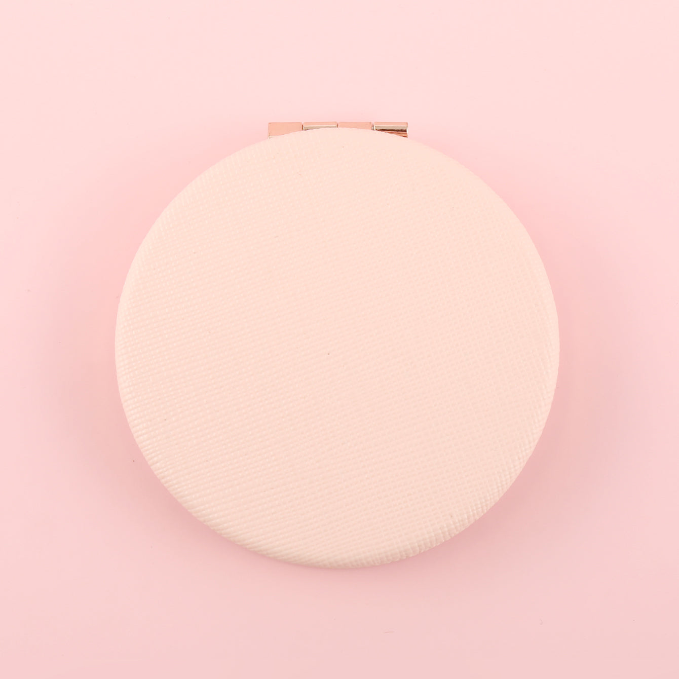 HD Glass Round Makeup Mirror, with Plating Silver Metal Frame and PU Eco-friendly Leather, Available in Five Colors, Bringing You a Unique Fashion Experience