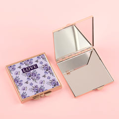 Great Gift Tool! Ten Epoxy Patterns, HD Glass Mirror, Plating Gold Frame, 70*70mm Square Cosmetic Mirror, Make Your Friends Look Beautiful