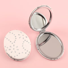 ✨Five-shaped Mirror, Ever-changing and Gorgeous!，HD Glass Silver Edge, PU Glitte Leather Covering, Black and White, The Best Choice for Gift-giving Makeup Mirror, Friends Will Love It💄🌟