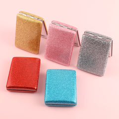 Eco-Friendly PU Leather, Silver Metal Frame, HD Glass Mirror, 85*62mm Super Mini Bread Mirror, Five Colors Available, Bid Farewell to Monotony, Colorful and Fashionable, Create Your Own Style from Now On