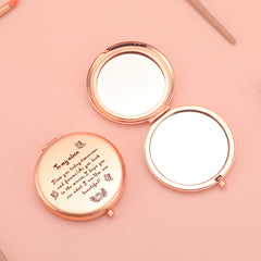 70*70mm Round Button Mirror, Plating Gold Metal Frame, HD Glass Mirror, Various Fashionable Designs, a Perfect Gift for Friends