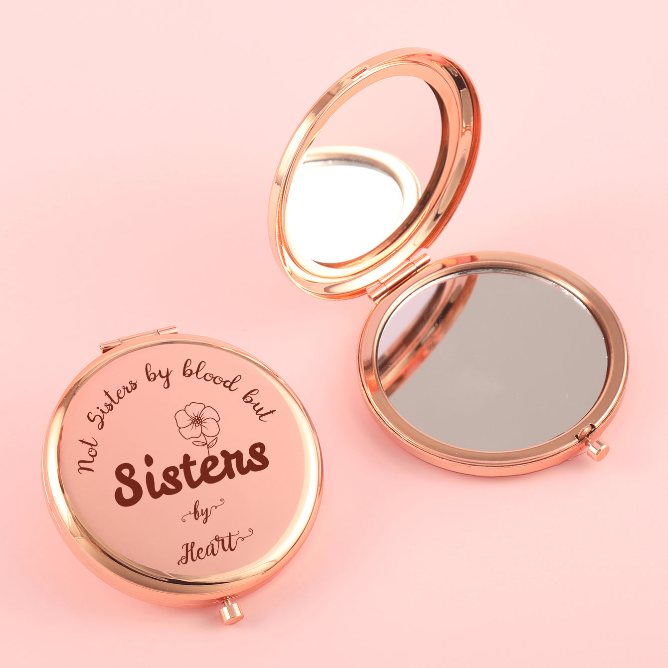 70*70mm Round Button Mirror, Plating Gold Metal Frame, HD Glass Mirror, Various Fashionable Designs, a Perfect Gift for Friends