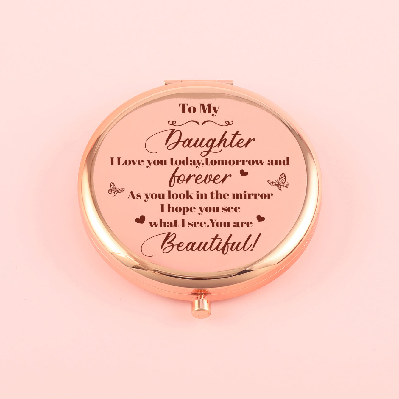 70*70mm Round Button Mirror, Plating Gold Metal Frame, HD Glass Mirror, Various Fashionable Designs, a Perfect Gift for Friends