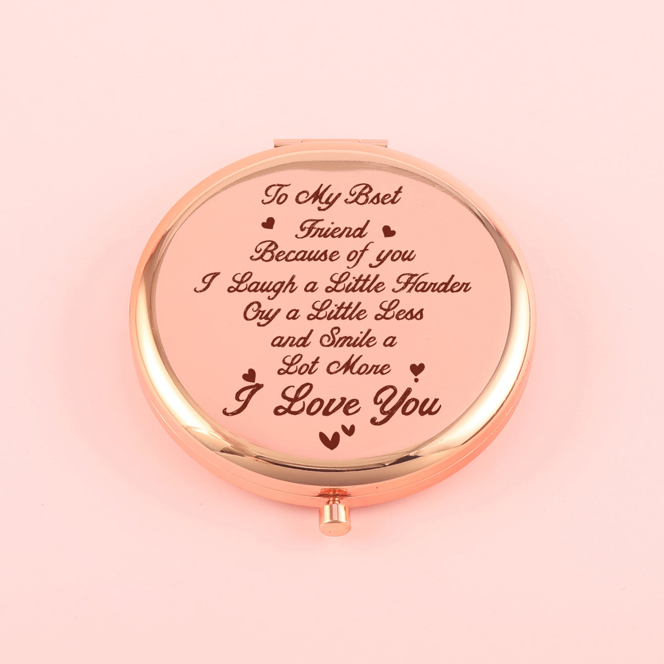 70*70mm Round Button Mirror, Plating Gold Metal Frame, HD Glass Mirror, Various Fashionable Designs, a Perfect Gift for Friends