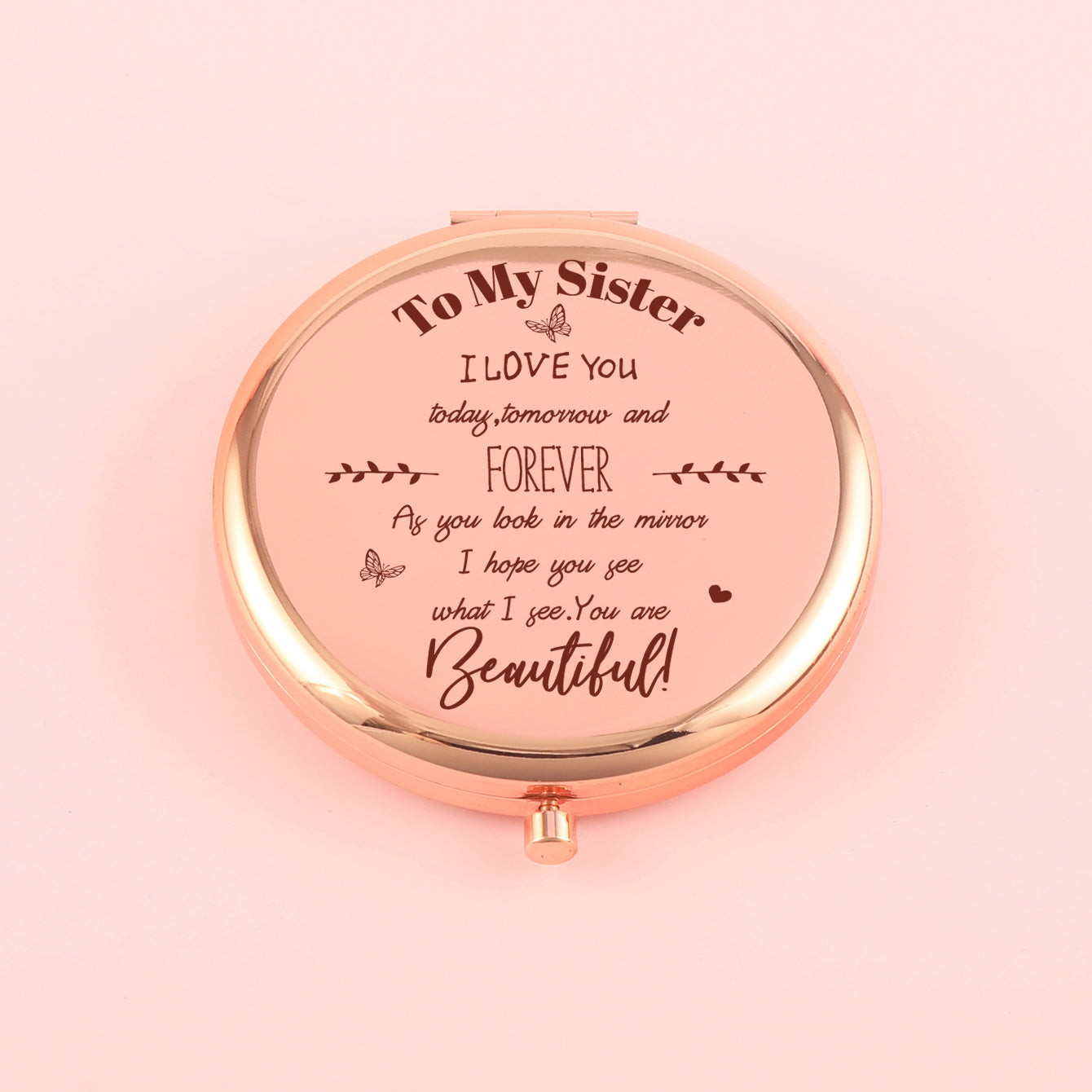 70*70mm Round Button Mirror, Plating Gold Metal Frame, HD Glass Mirror, Various Fashionable Designs, a Perfect Gift for Friends