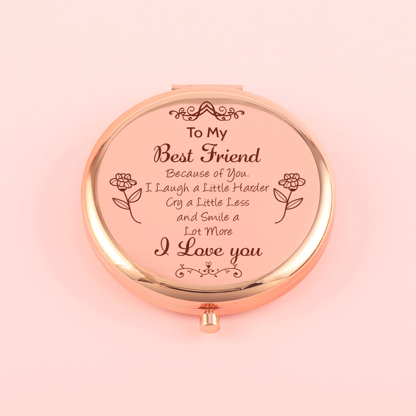 70*70mm Round Button Mirror, Plating Gold Metal Frame, HD Glass Mirror, Various Fashionable Designs, a Perfect Gift for Friends