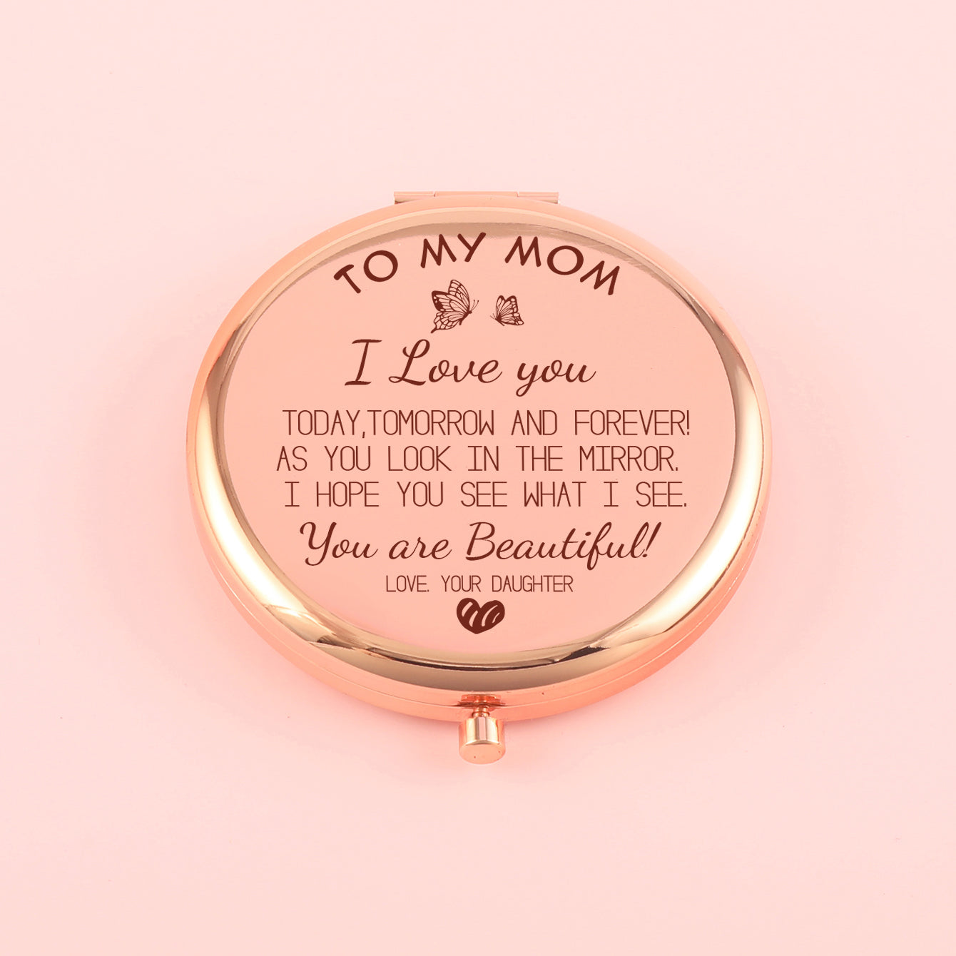 70*70mm Round Button Mirror, Plating Gold Metal Frame, HD Glass Mirror, Various Fashionable Designs, a Perfect Gift for Friends