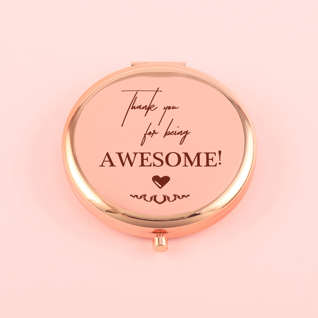 70*70mm Round Button Mirror, Plating Gold Metal Frame, HD Glass Mirror, Various Fashionable Designs, a Perfect Gift for Friends