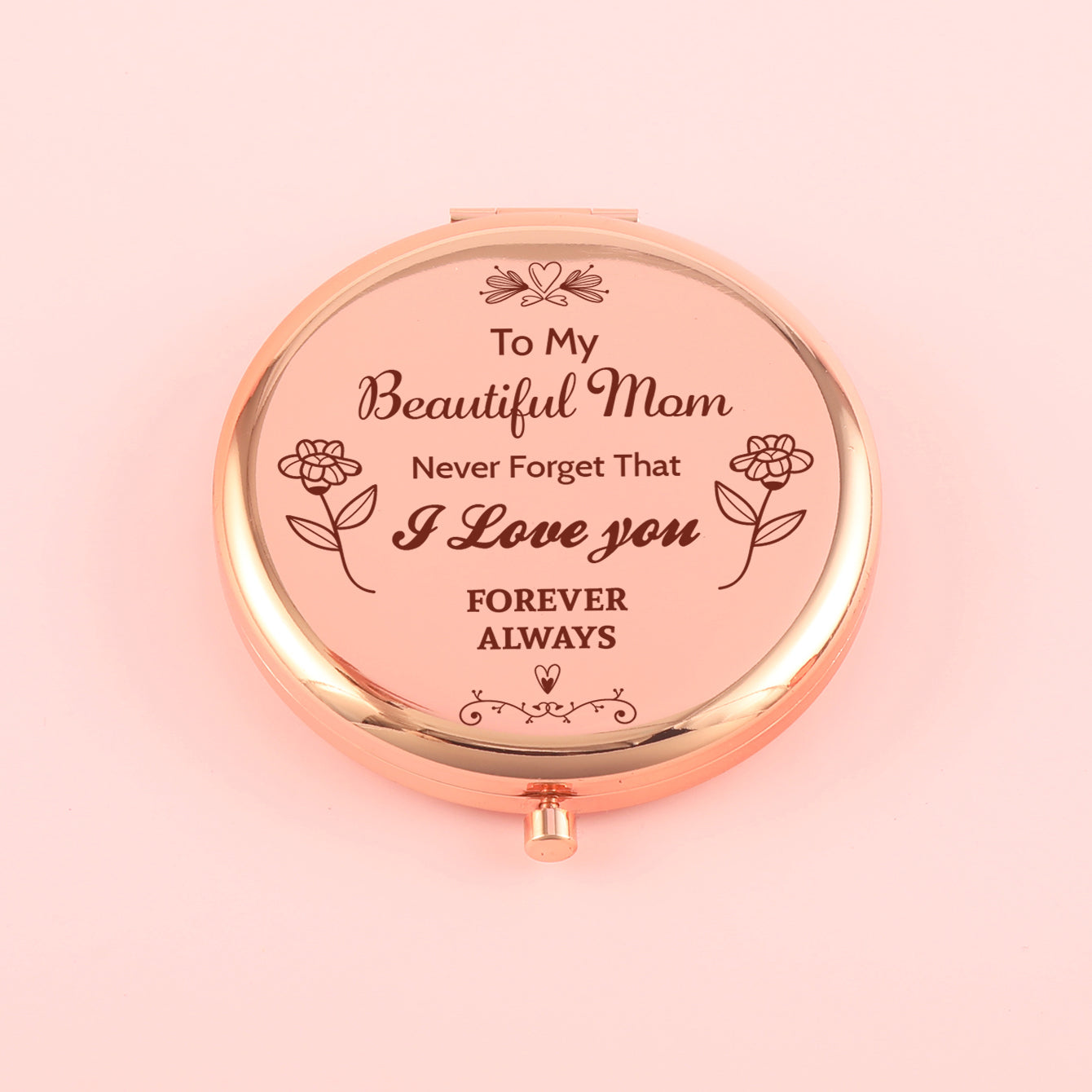 70*70mm Round Button Mirror, Plating Gold Metal Frame, HD Glass Mirror, Various Fashionable Designs, a Perfect Gift for Friends