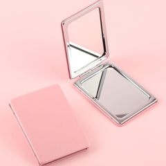 Luxurious Lacquer, Made of PU Eco-friendly Leather! Silver Plating, Clear HD Glass Mirror! Fantasy 62*85mm Rectangular Cosmetic Mirror, Sparkling Pink and Purple, Choose as You Like