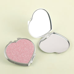 65*70mm Heart-Shaped PU Glitte Eco-Friendly Leather Cosmetic Mirror, Available in Four Colors! A Must-Have Tool for Makeup, Easy to Carry and Reapply Makeup Anytime and Anywhere.