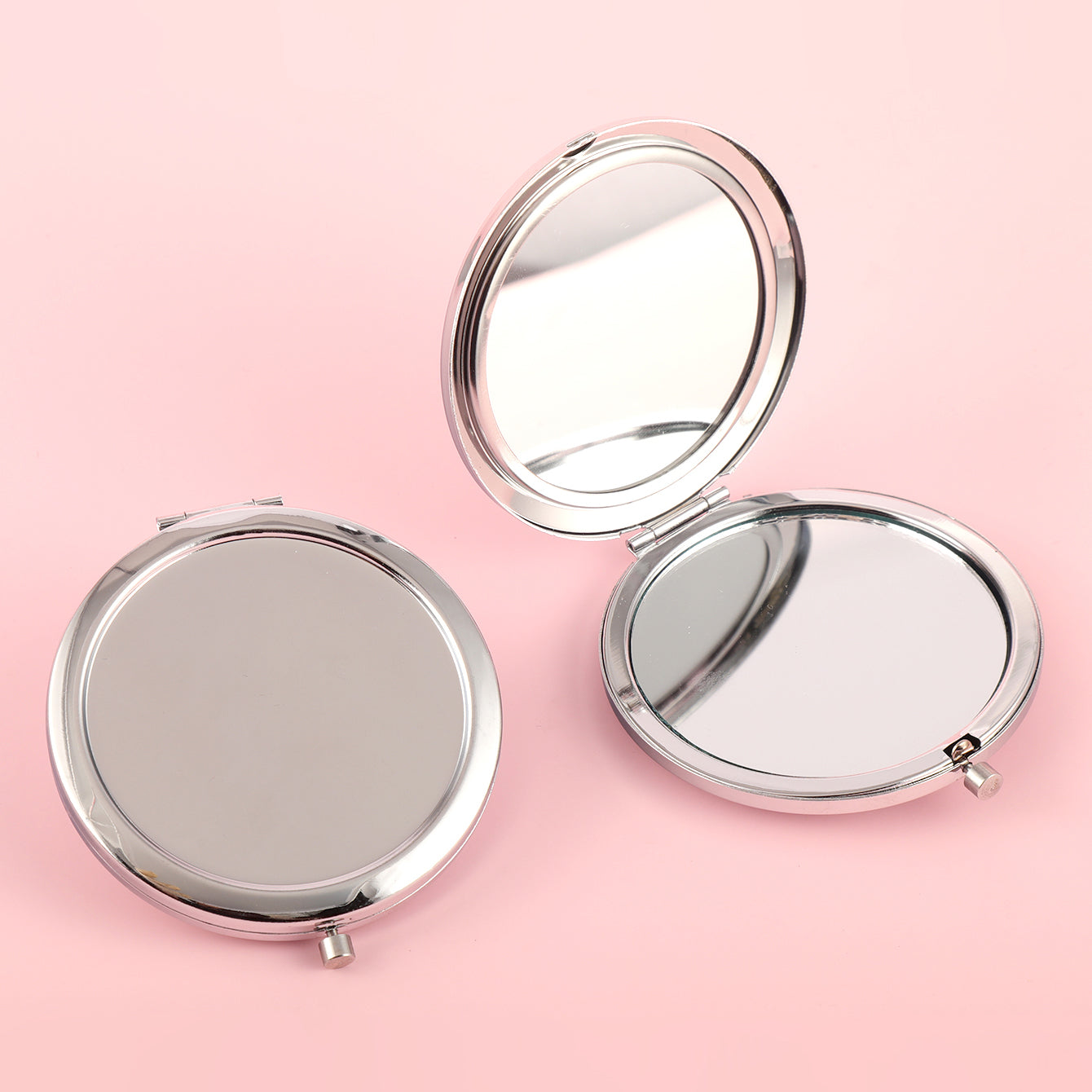 Full Of Fairy Spirit, HD Glass Mirror, Plating Silver And Gold Frame, 70*70mm Round Design, Makeup Artifact! Available In Silver And Gold