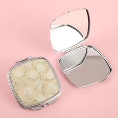 ✨ Exquisite Epoxy Style, HD Glass Mirror, Plating Silver Metal Frame, Nine Dream Styles, 65*65mm Square Makeup Mirror to Light Up Your Beauty Moments💄✨