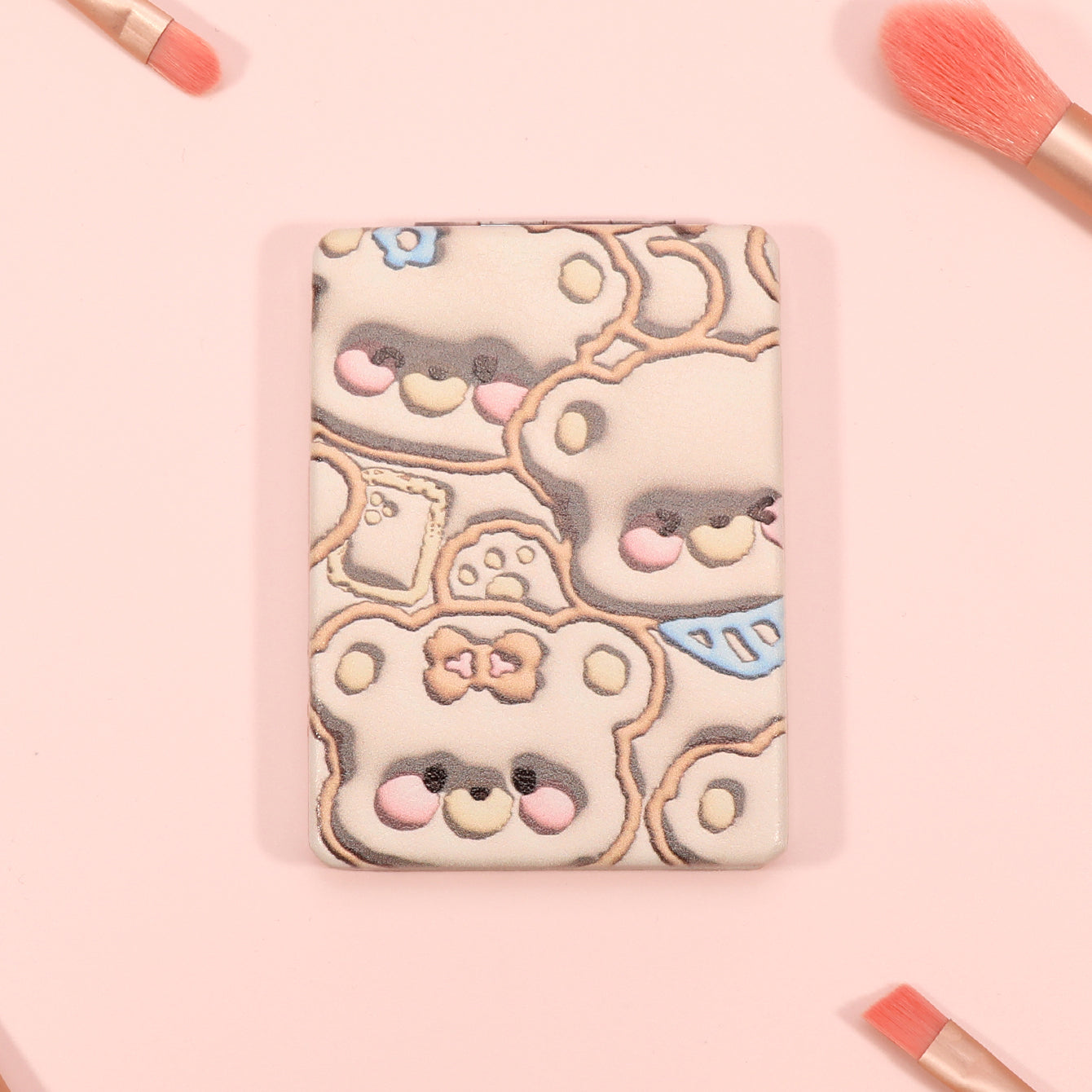 Recommended By Xiaohongshu, PU Eco-Friendly Leather Cosmetic Mirror, Unique Pattern, HD Glass, The First Choice For Gift Giving! Multiple Styles To Create Personalized Makeup