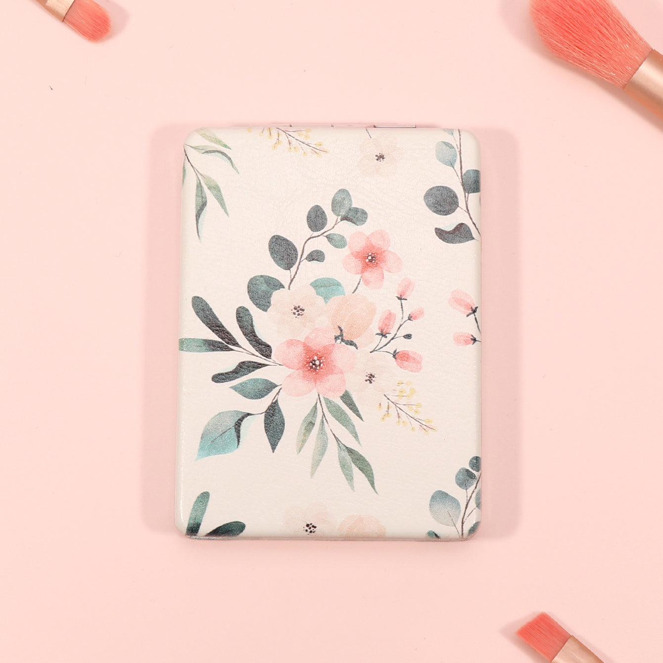 Recommended By Xiaohongshu, PU Eco-Friendly Leather Cosmetic Mirror, Unique Pattern, HD Glass, The First Choice For Gift Giving! Multiple Styles To Create Personalized Makeup