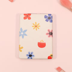 Recommended By Xiaohongshu, PU Eco-Friendly Leather Cosmetic Mirror, Unique Pattern, HD Glass, The First Choice For Gift Giving! Multiple Styles To Create Personalized Makeup