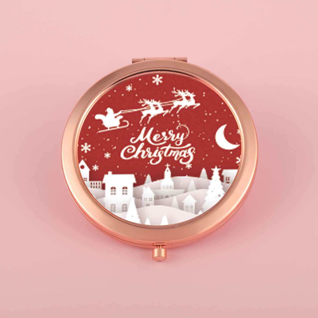 Christmas Special,70*70mm Button Mirror, HD Epoxy Style, Nine Styles, Limited Edition Gold Plating