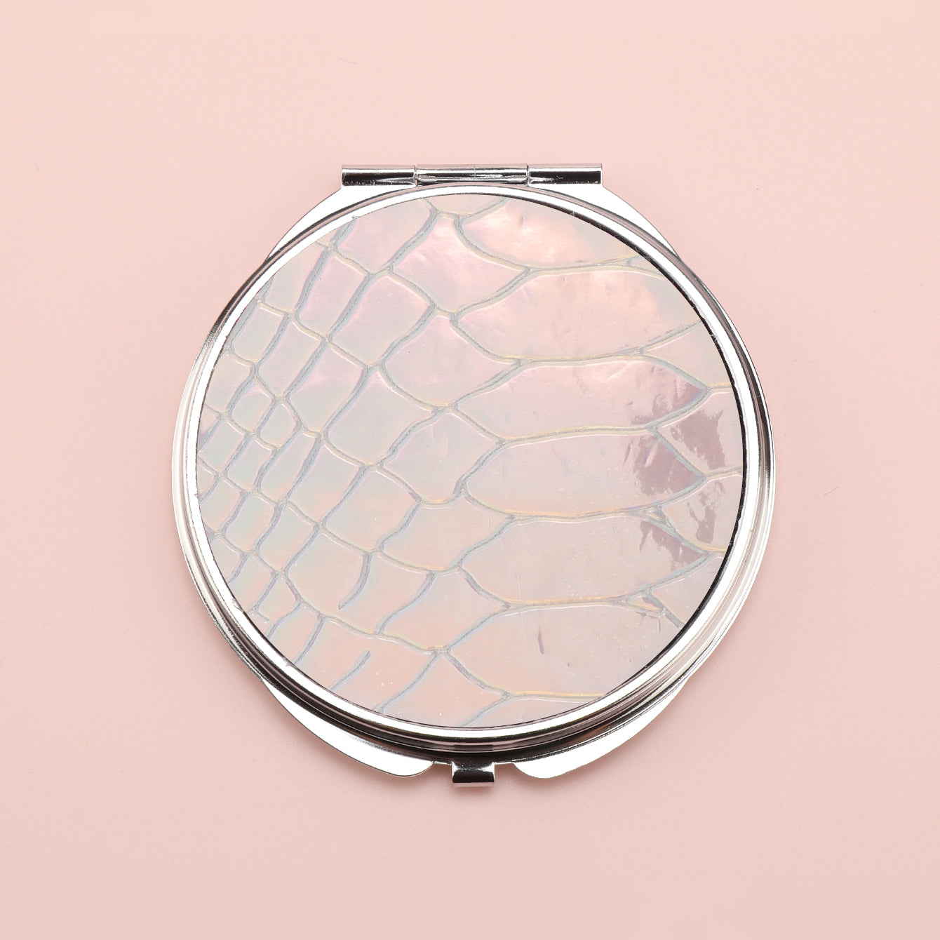 Brilliant PU Glitte✨Eco-Friendly Leather, Dreamy Pattern Printing, 70*70mm Round Makeup Mirror, Colorful and Available🌈, the First Choice for Gift Giving, Create Personalized Makeup