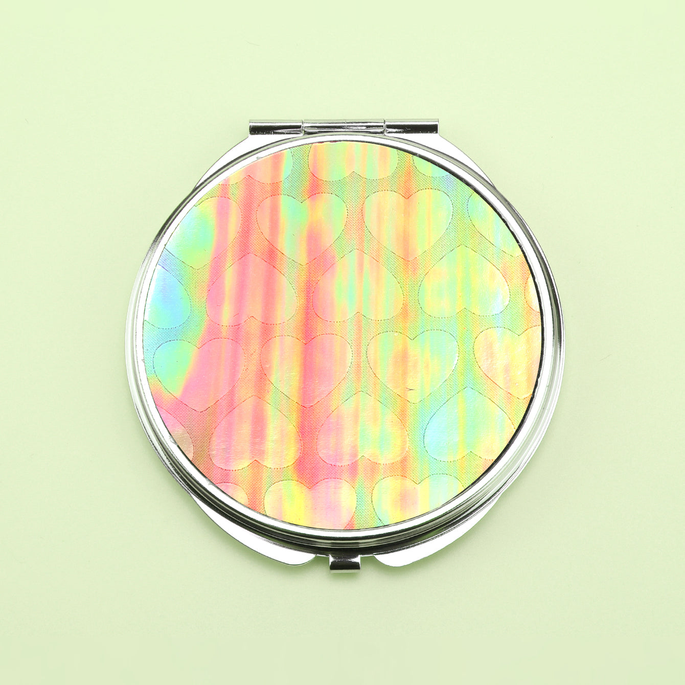 Brilliant PU Glitte✨Eco-Friendly Leather, Dreamy Pattern Printing, 70*70mm Round Makeup Mirror, Colorful and Available🌈, the First Choice for Gift Giving, Create Personalized Makeup