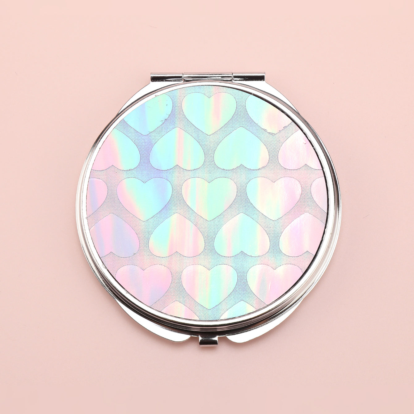 Brilliant PU Glitte✨Eco-Friendly Leather, Dreamy Pattern Printing, 70*70mm Round Makeup Mirror, Colorful and Available🌈, the First Choice for Gift Giving, Create Personalized Makeup